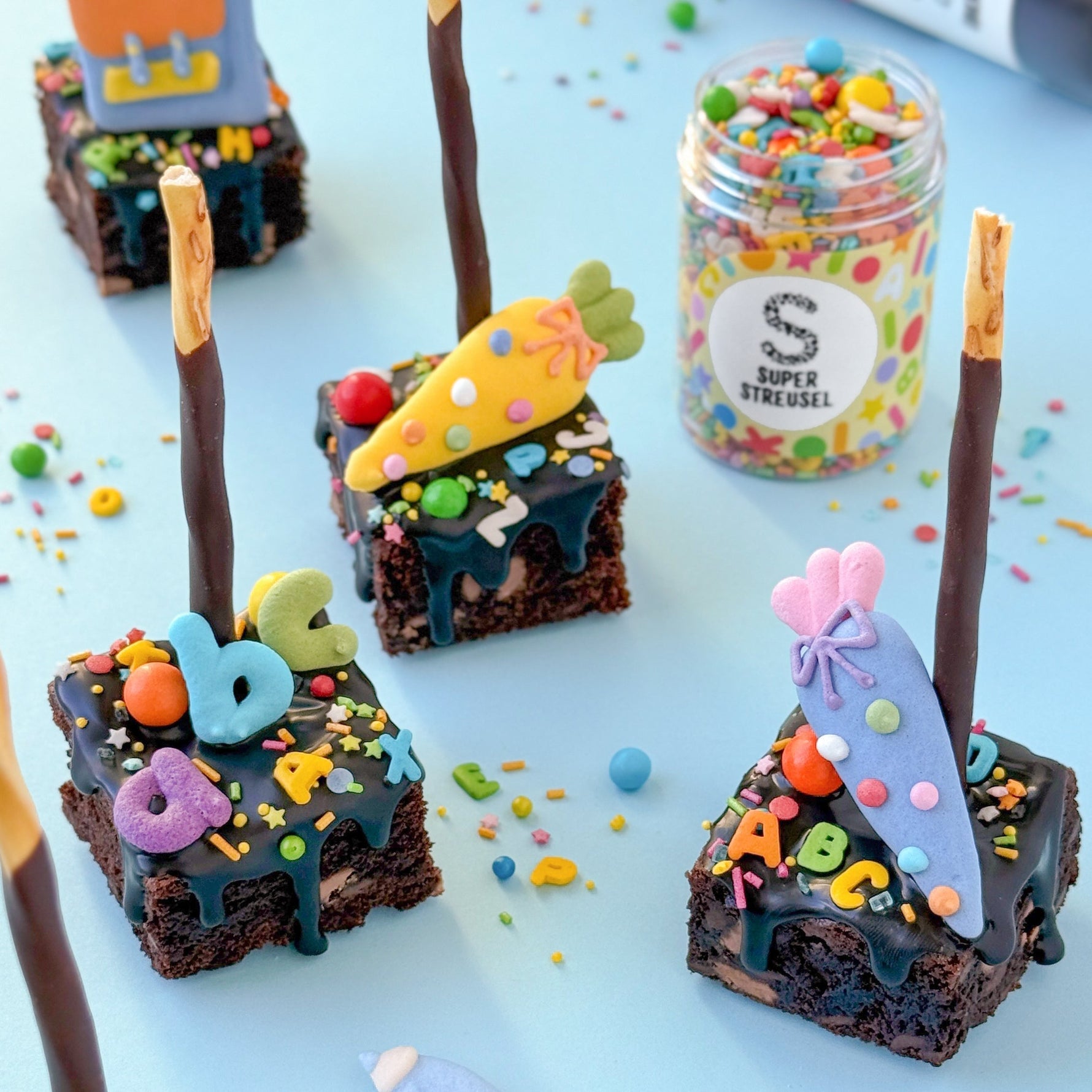 Einschulungs Brownie Bites
