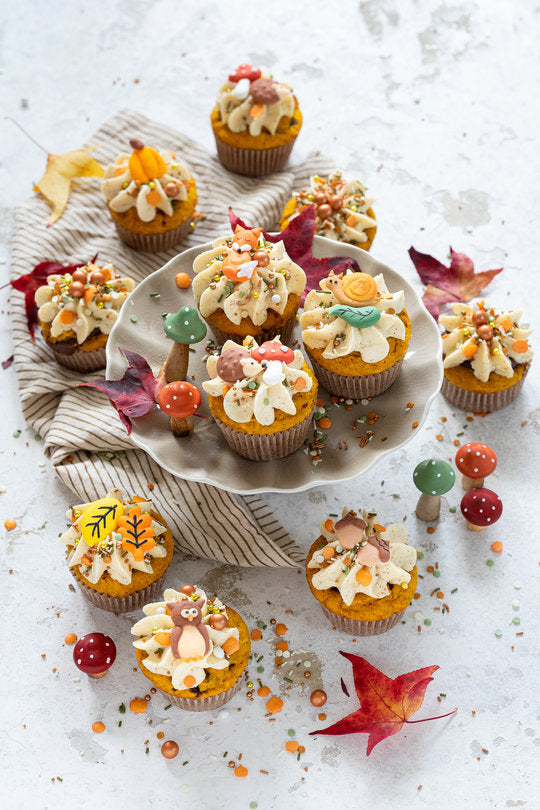 Kürbis-Nuss Cupcakes