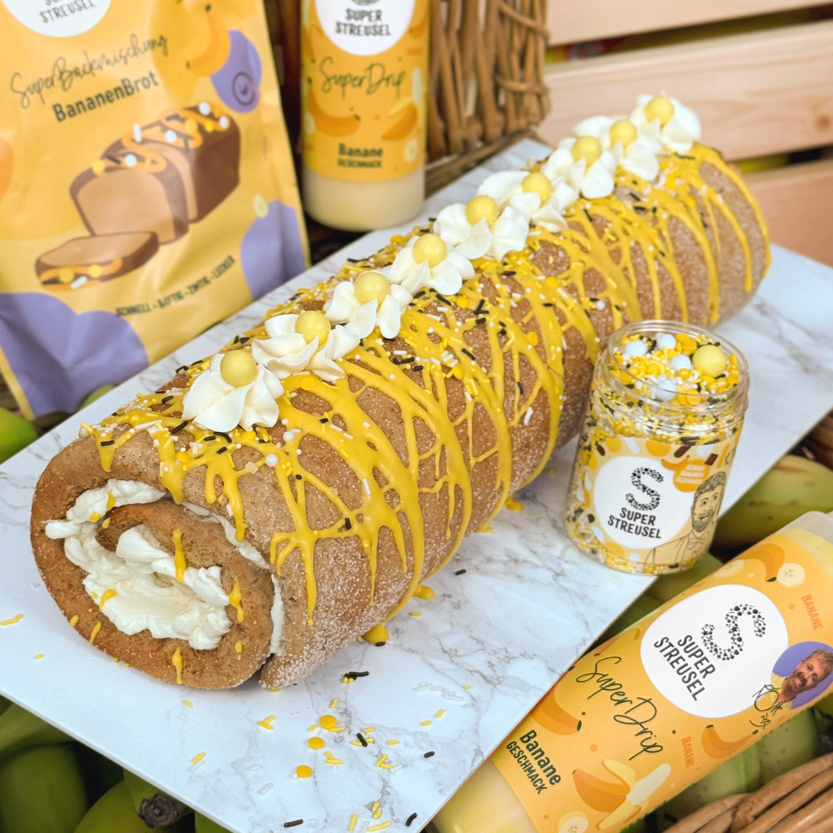 Bananenrolle mit Ross