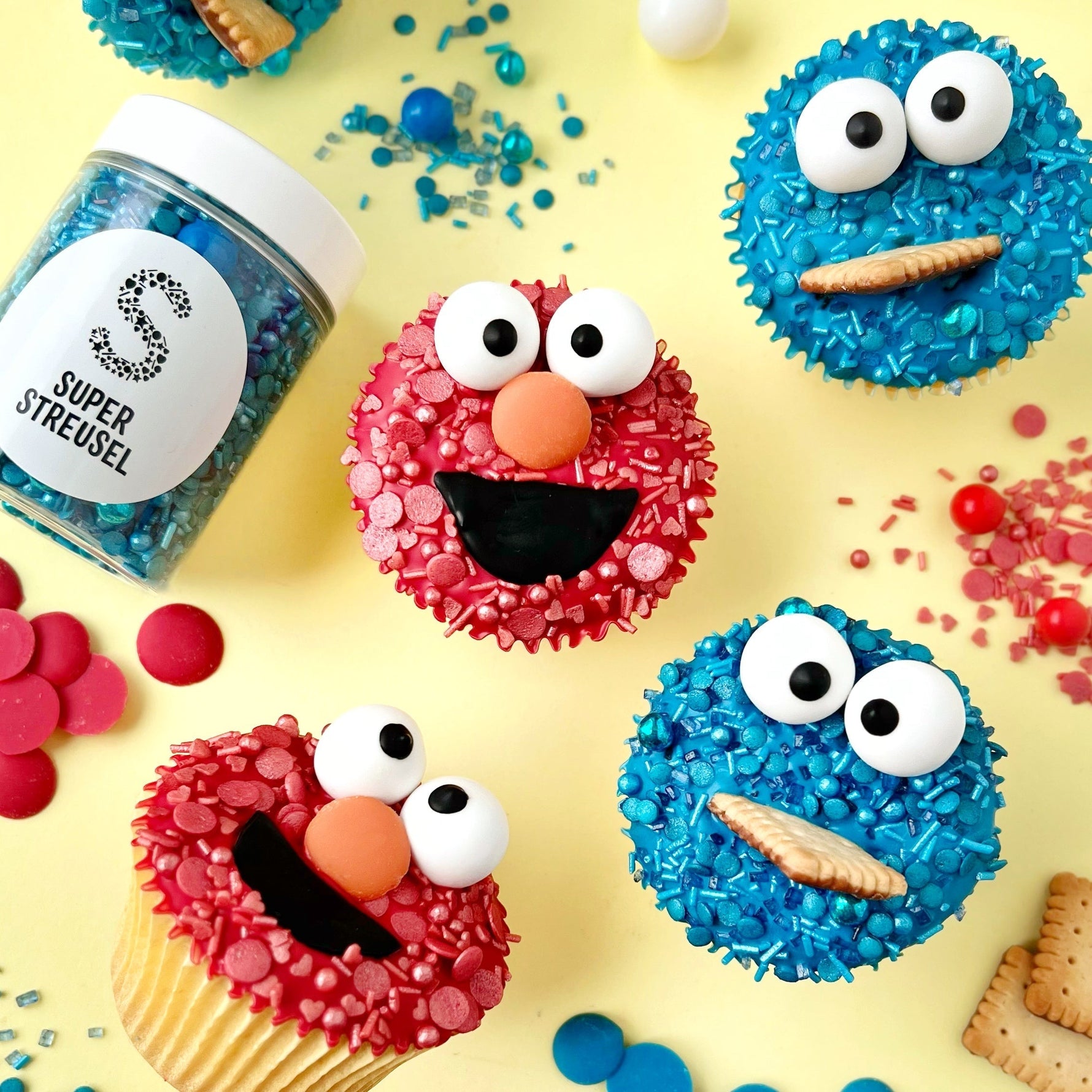 Muffins für eine Krümelmonster und Co. Party