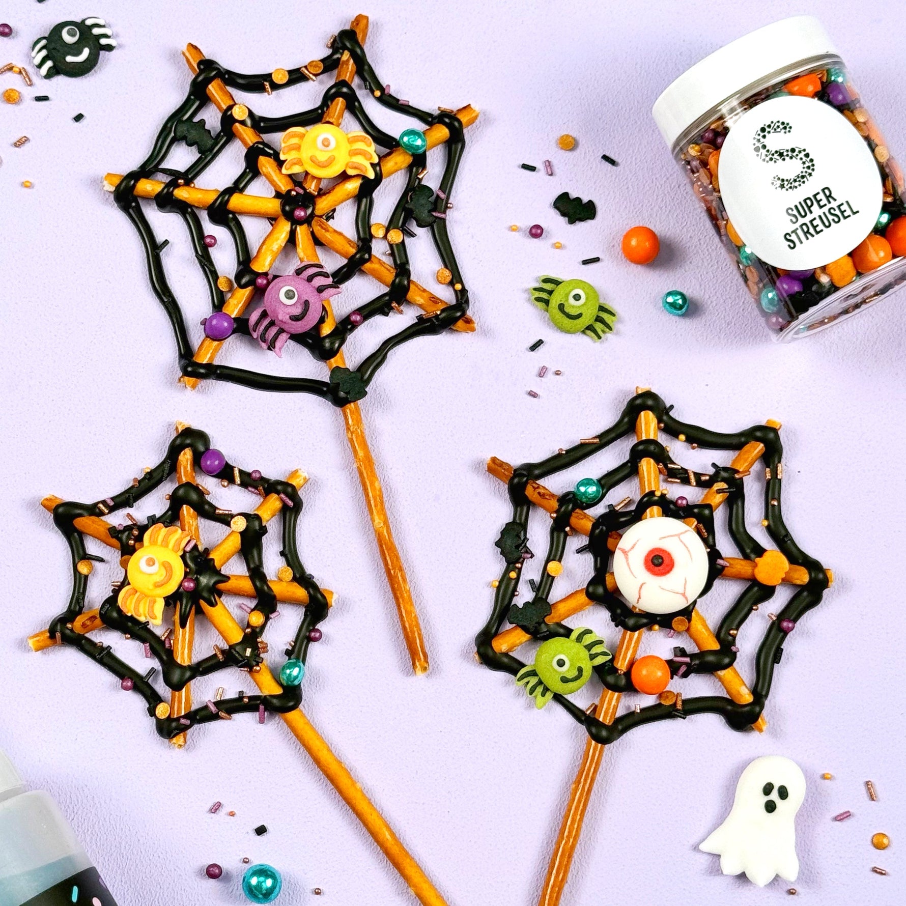 Salzstangen SpinnennetzPops
