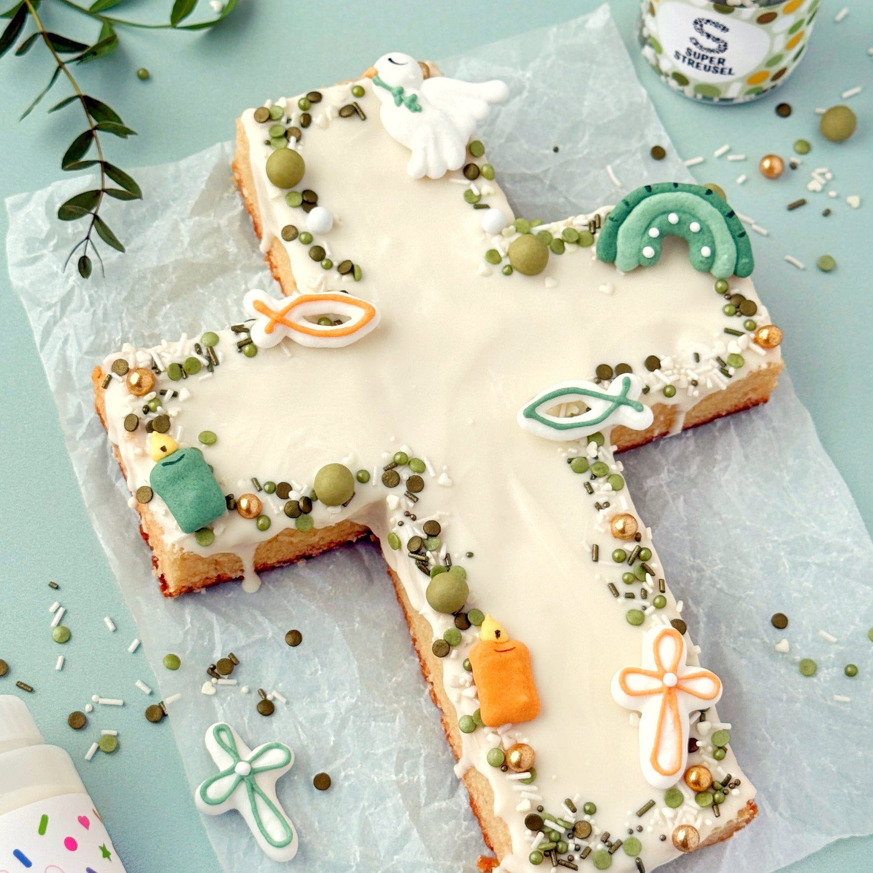 Kreuz aus Fertigkuchen