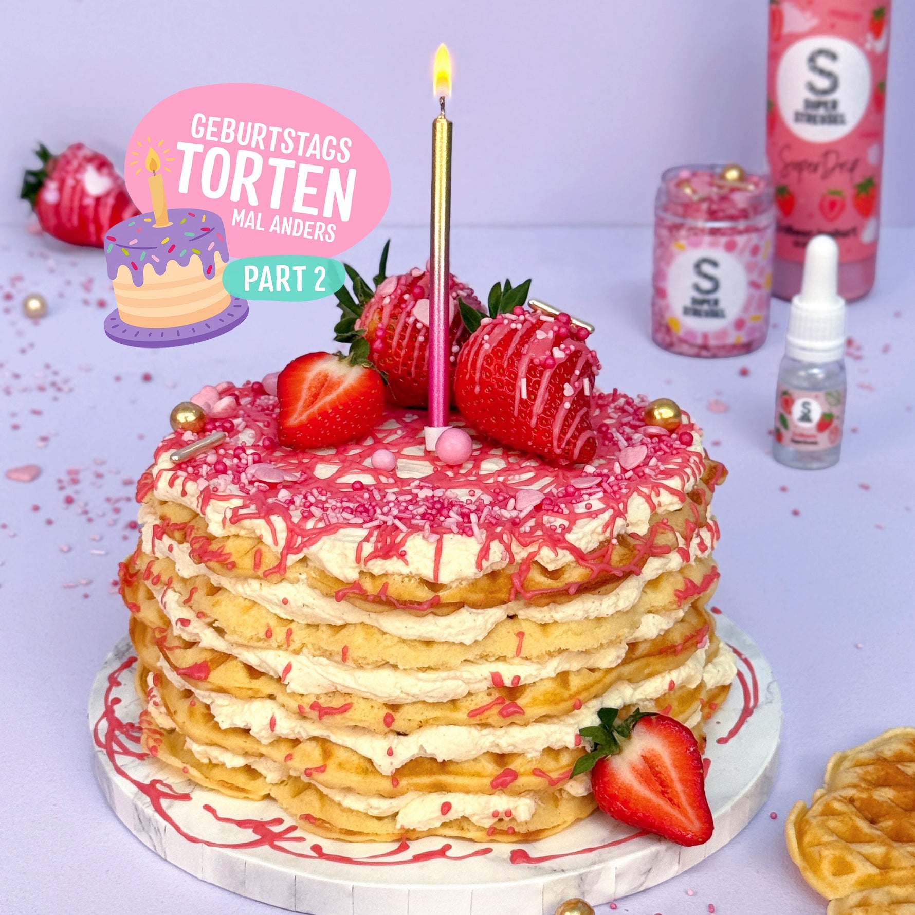 Waffel Torte zum Geburtstag
