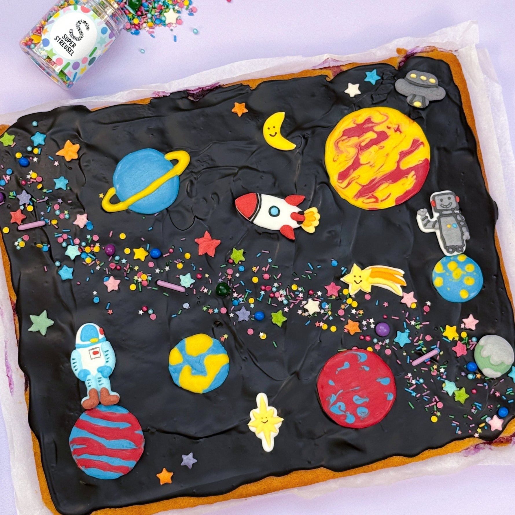 Weltall Blechkuchen