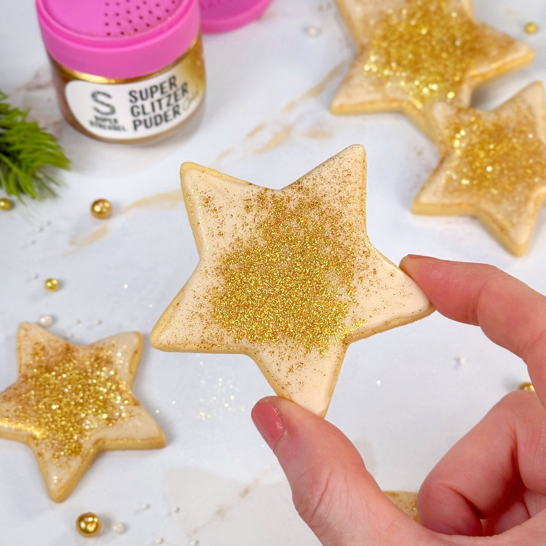 Zimtige Glitzer Sterne