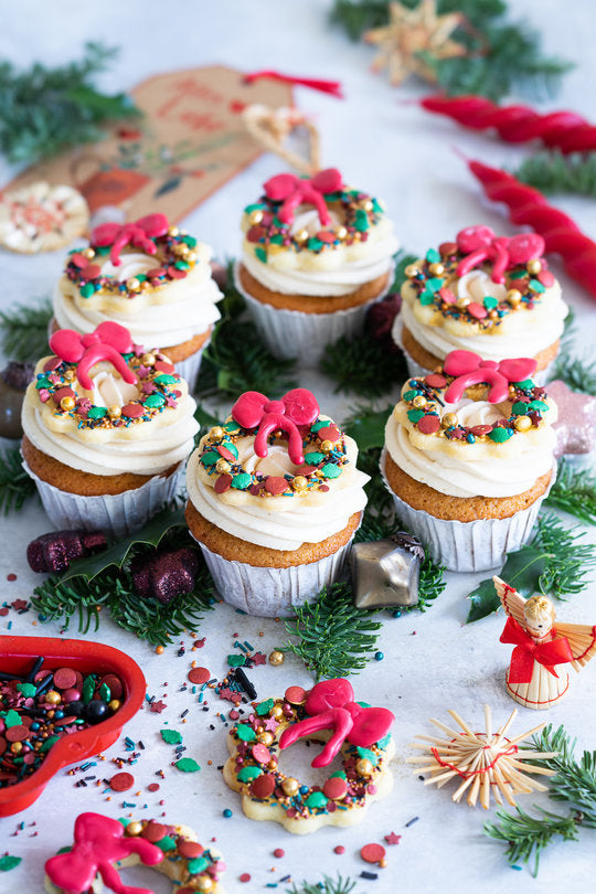 Weihnachtliche TürkranzCupcakes