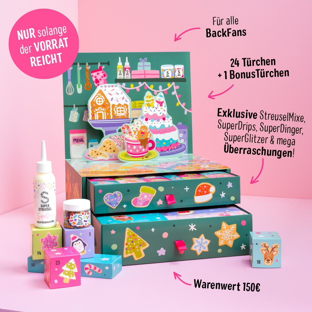 Wunderschöner Adventskalender von Super Streusel für Hobby-Bäcker